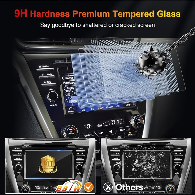 BSTW for 2024 Nissan Murano Screen Protector for 2024 Murano 8-in for 2024 Nissan Murano Accessories 9H Anti-Scratch Tempered Glass Protective Film - Image 3
